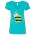 thumbnail image 1 of Inktastic Cute Bee Initial B Women's V-Neck T-Shirt, 1 of 5