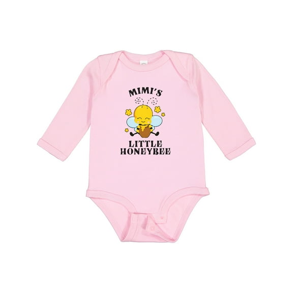 Inktastic Cute Bee Mimi's Little Honeybee with Stars Boys or Girls Long Sleeve Baby Bodysuit