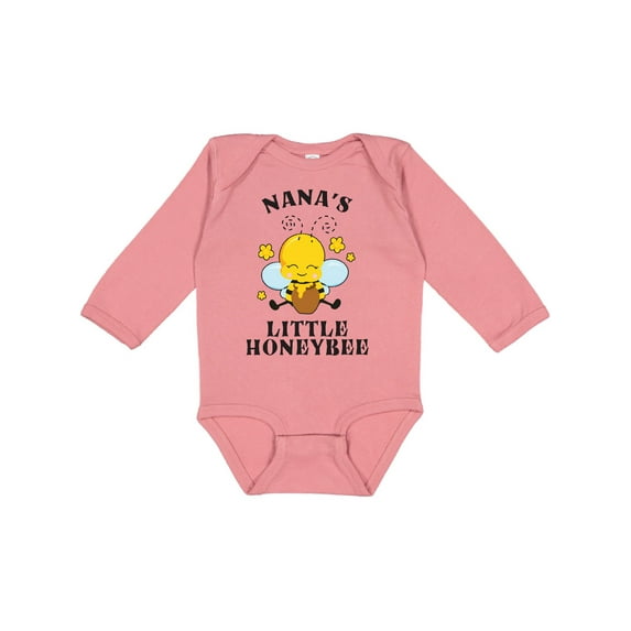 Inktastic Cute Bee Nana's Little Honeybee with Stars Boys or Girls Long Sleeve Baby Bodysuit