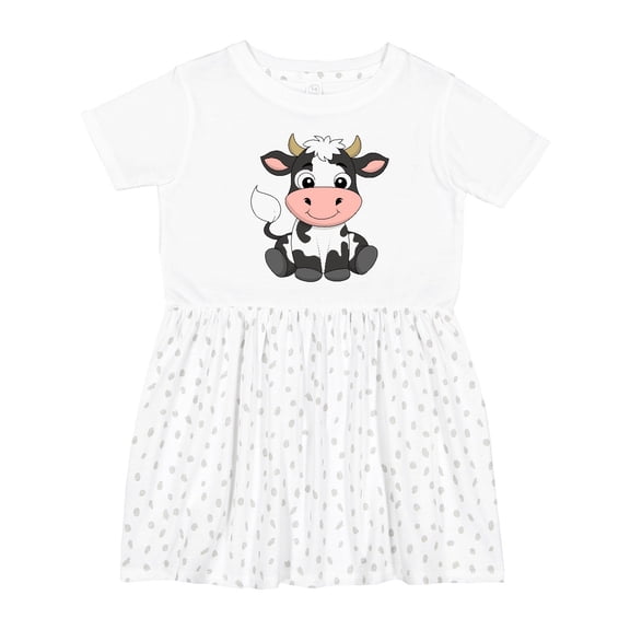 Inktastic Cute Black and White Holstein Cow Girls Toddler Dress