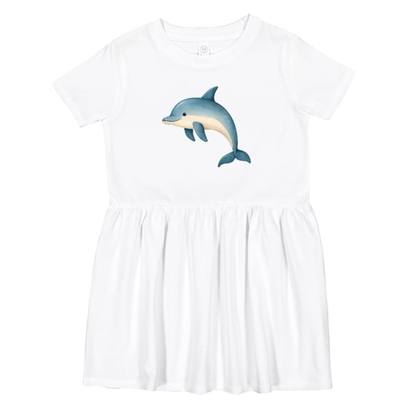 Inktastic Cute Blue Dolphin Girls Toddler Dress