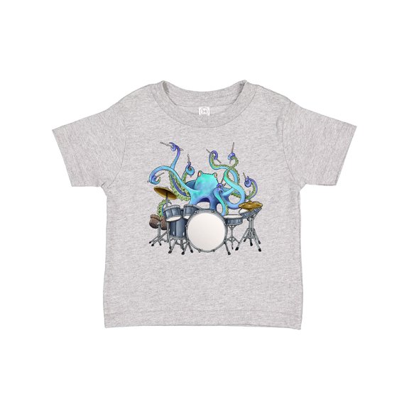 Inktastic Cute Blue Octopus Drumming Boys or Girls Baby T-Shirt