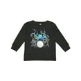 thumbnail image 1 of Inktastic Cute Blue Octopus Drumming Boys or Girls Long Sleeve Toddler T-Shirt, 1 of 5