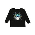 thumbnail image 1 of Inktastic Cute Blue Octopus Drumming Boys or Girls Long Sleeve Toddler T-Shirt, 1 of 5