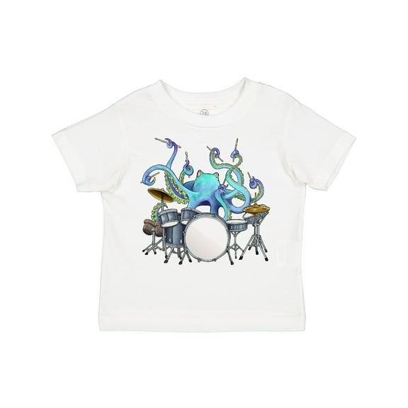 Inktastic Cute Blue Octopus Drumming Boys or Girls Toddler T-Shirt