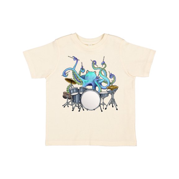 Inktastic Cute Blue Octopus Drumming Boys or Girls Toddler T-Shirt
