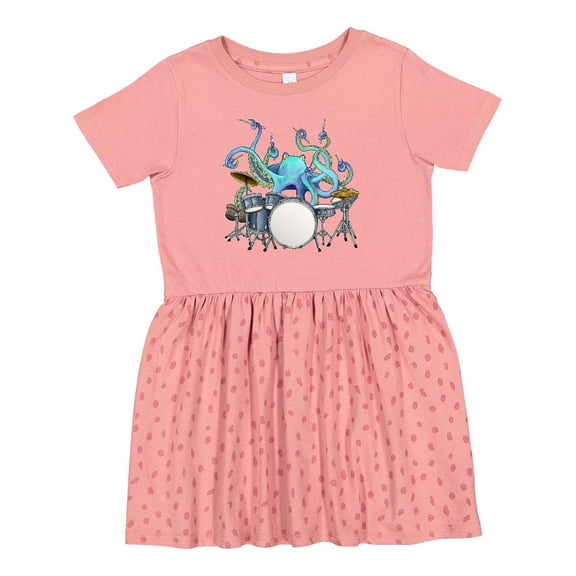 Inktastic Cute Blue Octopus Drumming Girls Toddler Dress