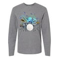 thumbnail image 1 of Inktastic Cute Blue Octopus Drumming Long Sleeve T-Shirt, 1 of 5