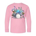 thumbnail image 1 of Inktastic Cute Blue Octopus Drumming Long Sleeve Youth T-Shirt, 1 of 5
