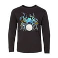 thumbnail image 1 of Inktastic Cute Blue Octopus Drumming Long Sleeve Youth T-Shirt, 1 of 5