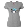 thumbnail image 1 of Inktastic Cute Blue Octopus Drumming Women's T-Shirt, 1 of 5