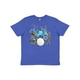 thumbnail image 1 of Inktastic Cute Blue Octopus Drumming Youth T-Shirt, 1 of 5