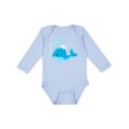 thumbnail image 1 of Inktastic Cute Blue Whale in Nautical Hat Boys or Girls Long Sleeve Baby Bodysuit, 1 of 5