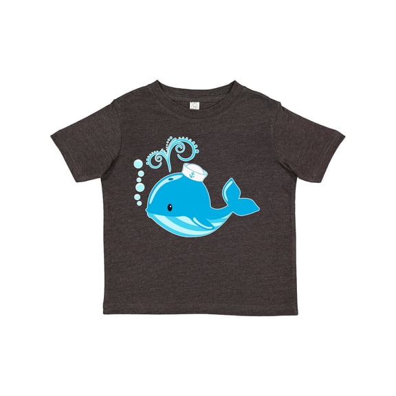 Inktastic Cute Blue Whale in Nautical Hat Boys or Girls Toddler T-Shirt