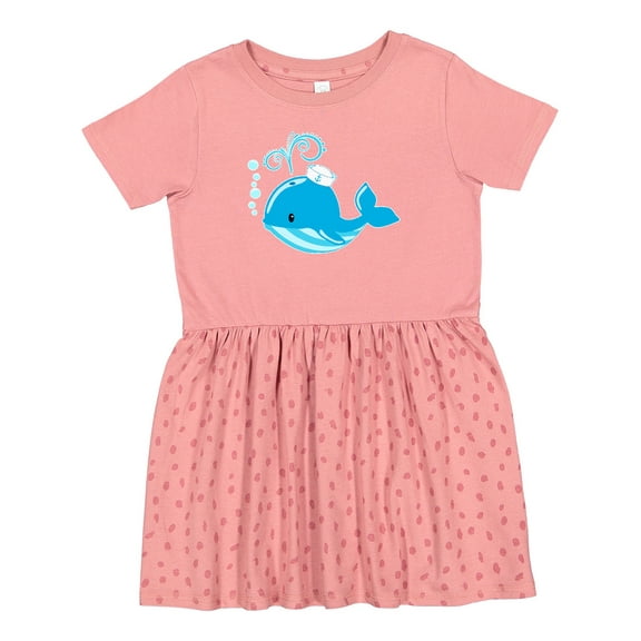 Inktastic Cute Blue Whale in Nautical Hat Girls Toddler Dress