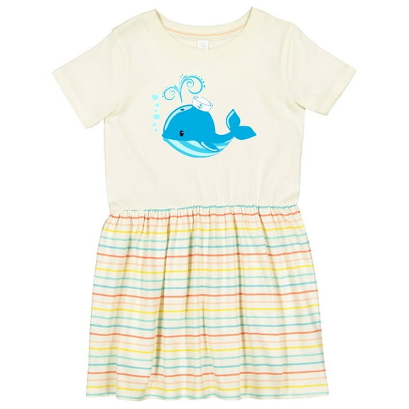 Inktastic Cute Blue Whale in Nautical Hat Girls Toddler Dress