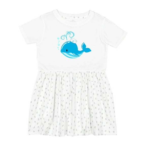 Inktastic Cute Blue Whale in Nautical Hat Girls Toddler Dress
