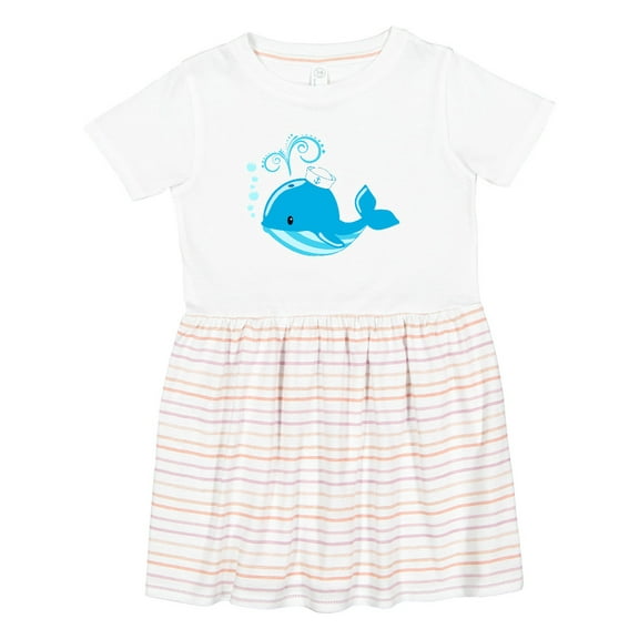 Inktastic Cute Blue Whale in Nautical Hat Girls Toddler Dress