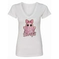 thumbnail image 1 of Inktastic Cute Boo-tiful Ghost with Pink Bow Kids Halloween Women's V-Neck T-Shirt, 1 of 5