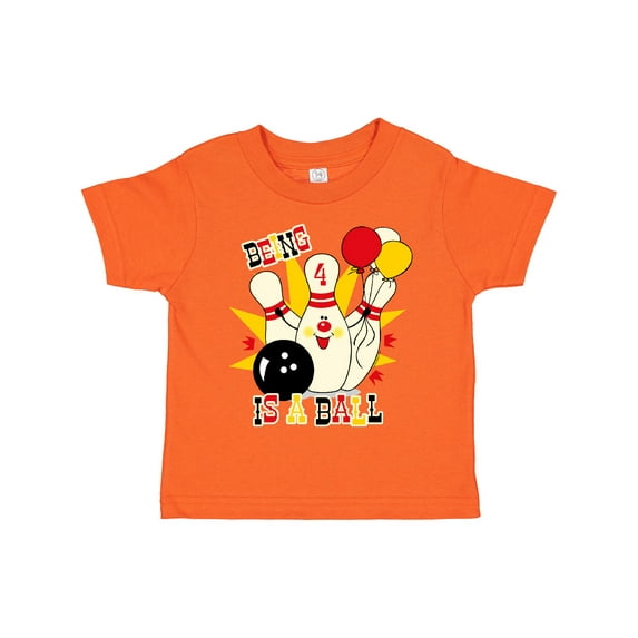 Inktastic Cute Bowling Pin 4th Birthday Boys or Girls Toddler T-Shirt