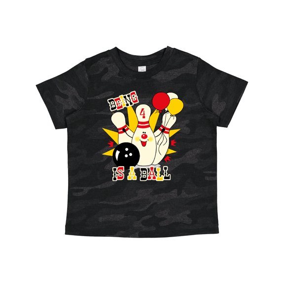 Inktastic Cute Bowling Pin 4th Birthday Boys or Girls Toddler T-Shirt