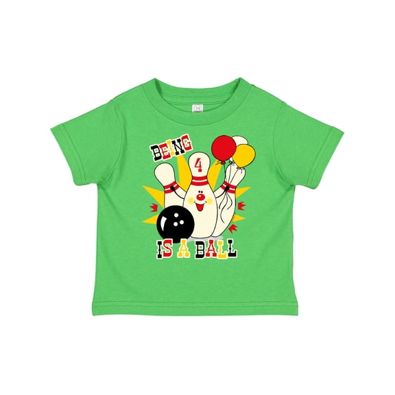 Inktastic Cute Bowling Pin 4th Birthday Boys or Girls Toddler T-Shirt