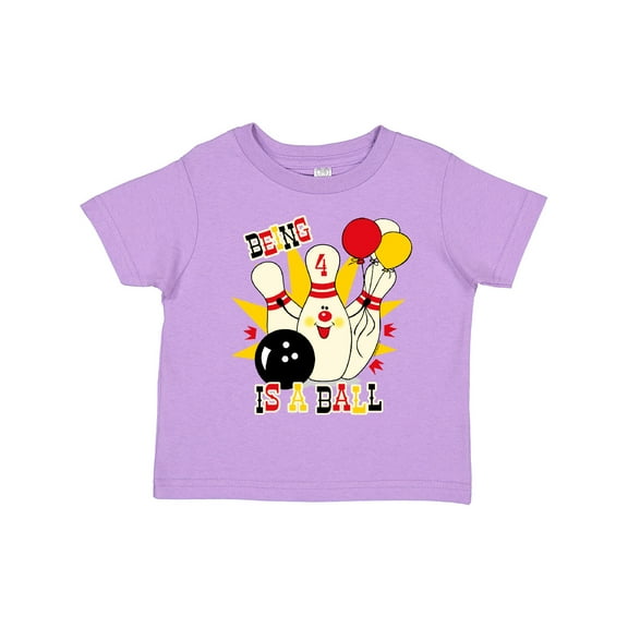 Inktastic Cute Bowling Pin 4th Birthday Boys or Girls Toddler T-Shirt