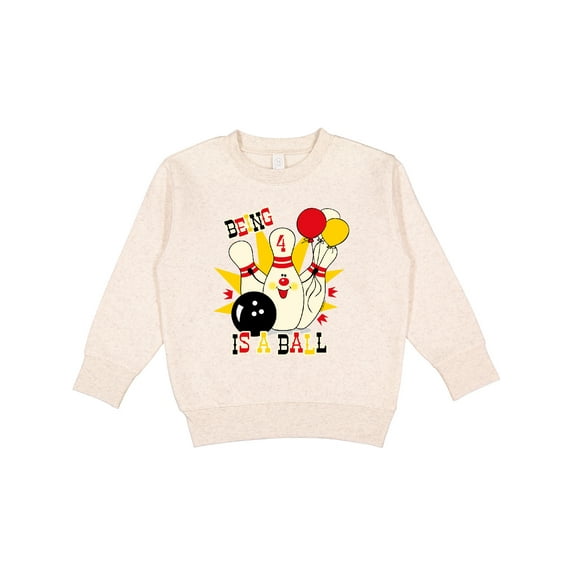 Inktastic Cute Bowling Pin 4th Birthday Toddler Sweatshirt