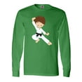 thumbnail image 1 of Inktastic Cute Boy, Brown Hair, Black Belt, Karate Pose Long Sleeve T-Shirt, 1 of 5