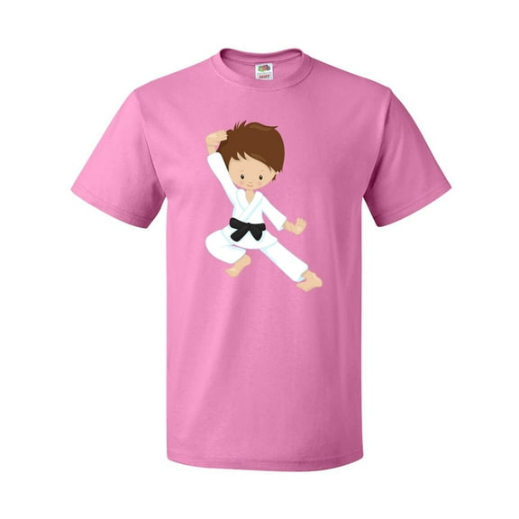 Inktastic Cute Boy, Brown Hair, Black Belt, Karate Pose T-Shirt