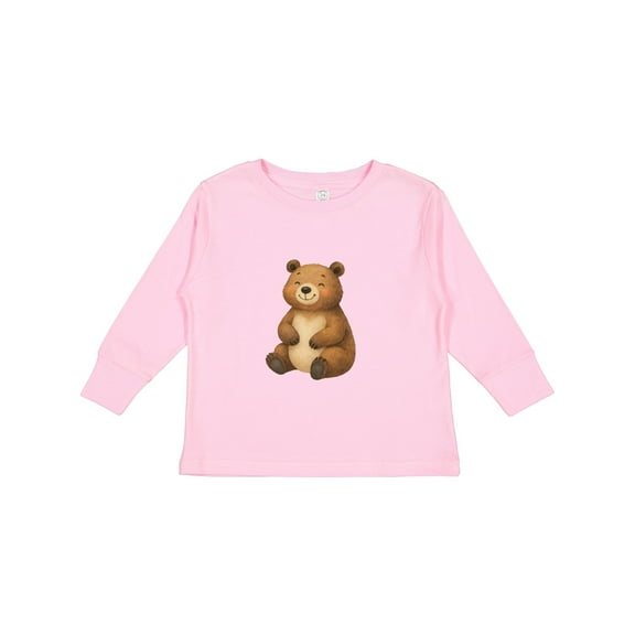 Inktastic Cute Brown Bear Boys or Girls Long Sleeve Toddler T-Shirt