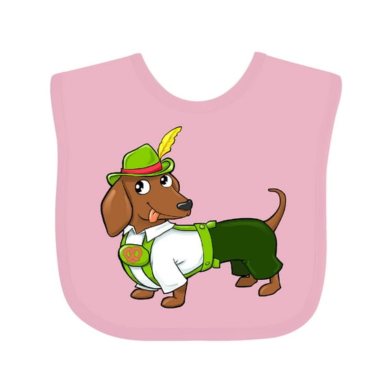 Inktastic Cute Brown Dachshund in Traditional German Wear Boys or Girls Baby Bib