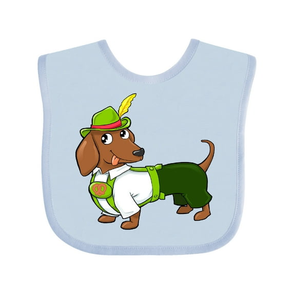 Inktastic Cute Brown Dachshund in Traditional German Wear Boys or Girls Baby Bib