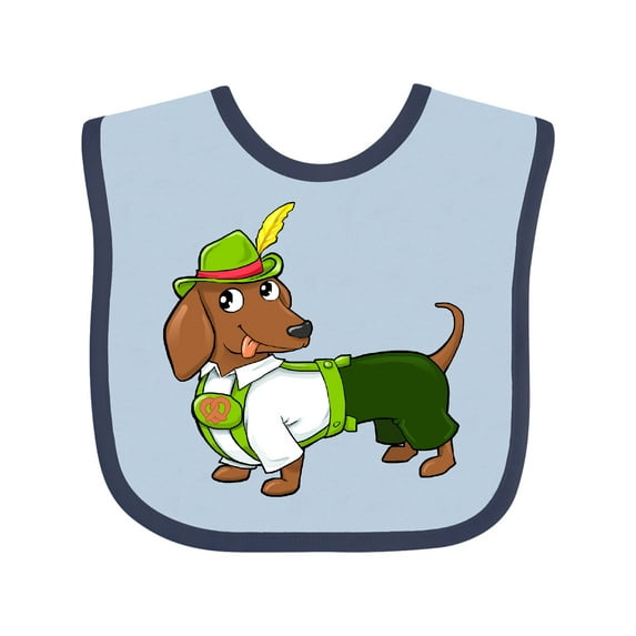 Inktastic Cute Brown Dachshund in Traditional German Wear Boys or Girls Baby Bib