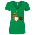 thumbnail image 1 of Inktastic Cute Brown Dachshund in Traditional German Wear Women's V-Neck T-Shirt, 1 of 5