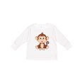thumbnail image 1 of Inktastic Cute Brown and Tan Monkey Boys or Girls Long Sleeve Toddler T-Shirt, 1 of 5
