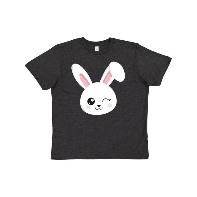 Inktastic Cute Bunny, Bunny Head, White Bunny, Winking Bunny Youth T-Shirt