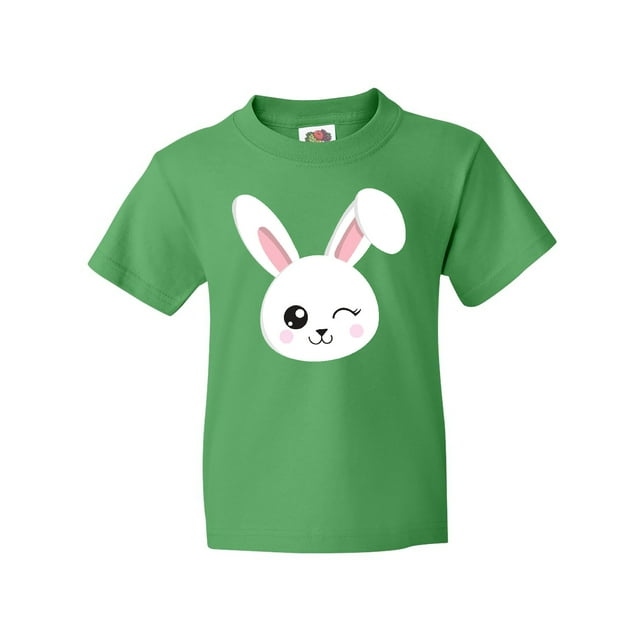 Inktastic Cute Bunny, Bunny Head, White Bunny, Winking Bunny Youth T-Shirt