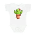 thumbnail image 1 of Inktastic Cute Cactus with Flower Hairpiece Boys or Girls Baby Bodysuit, 1 of 5