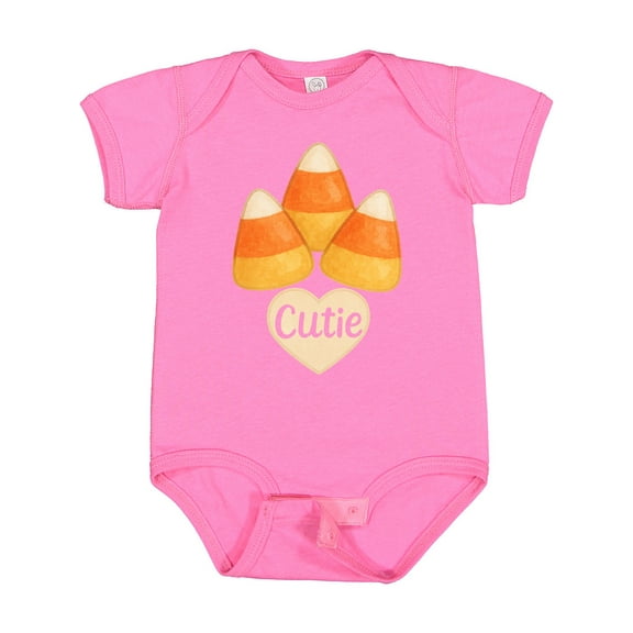 Inktastic Cute Candy Corn Heart Halloween Cutie Boys or Girls Baby Bodysuit
