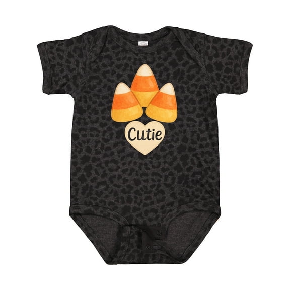 Inktastic Cute Candy Corn Heart Halloween Cutie Boys or Girls Baby Bodysuit
