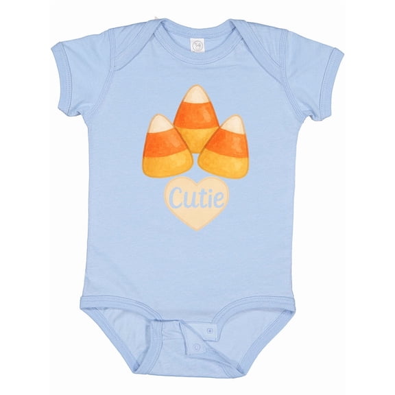 Inktastic Cute Candy Corn Heart Halloween Cutie Boys or Girls Baby Bodysuit
