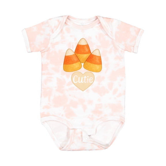 Inktastic Cute Candy Corn Heart Halloween Cutie Boys or Girls Baby Bodysuit