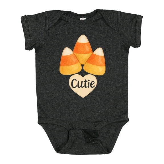 Inktastic Cute Candy Corn Heart Halloween Cutie Boys or Girls Baby Bodysuit