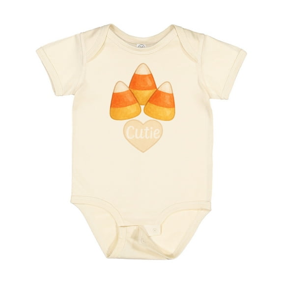 Inktastic Cute Candy Corn Heart Halloween Cutie Boys or Girls Baby Bodysuit