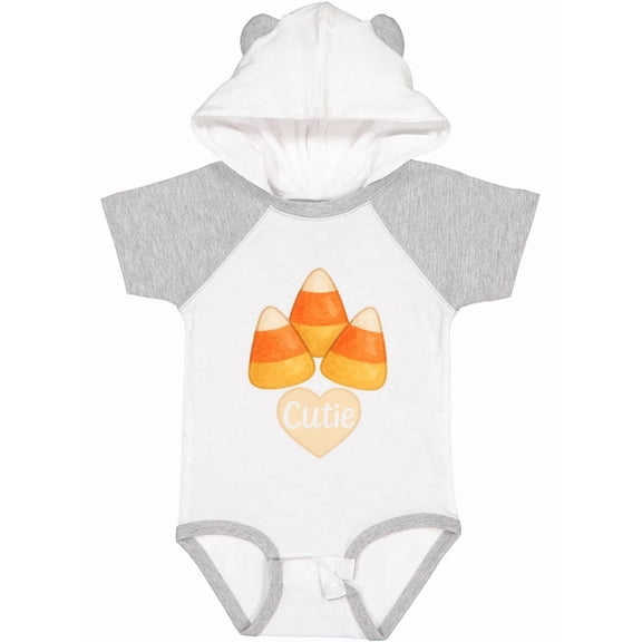 Inktastic Cute Candy Corn Heart Halloween Cutie Boys or Girls Baby Bodysuit