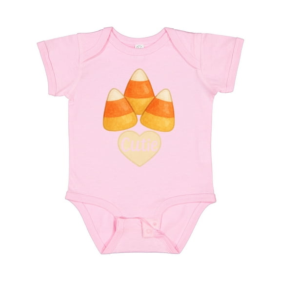 Inktastic Cute Candy Corn Heart Halloween Cutie Boys or Girls Baby Bodysuit