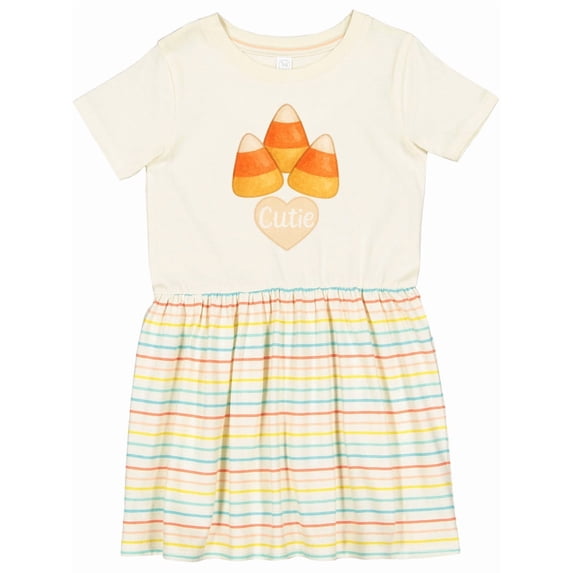 Inktastic Cute Candy Corn Heart Halloween Cutie Girls Toddler Dress