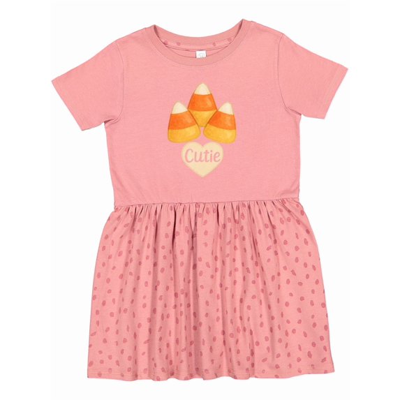 Inktastic Cute Candy Corn Heart Halloween Cutie Girls Toddler Dress