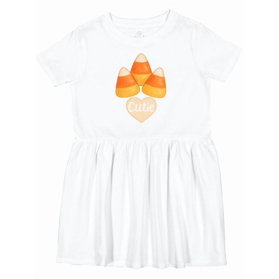 Inktastic Cute Candy Corn Heart Halloween Cutie Girls Toddler Dress